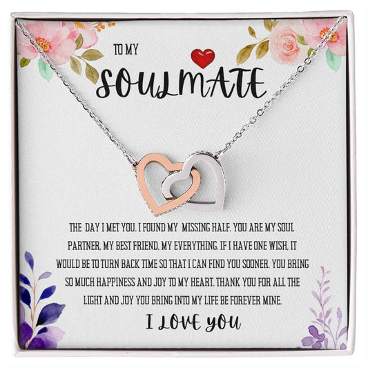 To My Soulmate Necklace, Vday Gifts For Her, Valentines Gift For Soulmate, Wife, Fiancee, Future Wife, Girlfriend, Love Message Card